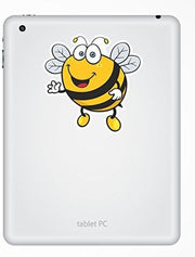 2 X 15Cm/150Mm Happy Bee Vinyl Sticker Decal Laptop Travel Luggage Car Ipad Sign Fun #5346