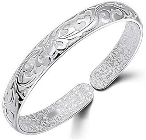 Women Jewelry 925 Silver Sterling Silver Bracelet Fashion Cuff Bangle Chain Bracelets