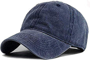 Men Women Washed Cotton Low Profile Distressed Vintage Baseball Cap Plain Adjustable Dad Hat