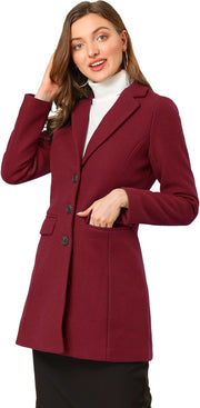 Winter Coats for Women, Single Breasted Notched Lapel, Winter Outwear