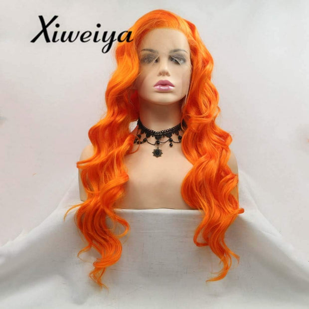 Wigs Brown Red Wigs 350# Synthetic Ginger Lace Front Wigs for Women Hair Heat Resistant Fiber Long Hair Wigs Cosplay Part