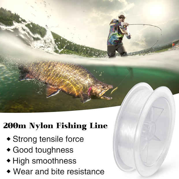 200 M Fishing Line, 0.4Mm Nylon Fishing Wire 6.0 Spool Clear Monofilament Line Invisible Fishing Wire for Fishing Hanging Crafts