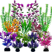 Aquarium Fish Tank Plastic Plants, 23 Pack Colorful Artificial Aquatic Plants, Vivid Underwater Plants Decorations Water Plants