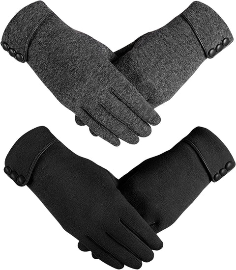 Women'S Touch Screen Gloves - Winter Warm Gloves Ladies Thermal Touchscreen Full Finger Mittens Windproof Lined Thick Warmer Gloves for Women Girls Phone Driving Gifts UK