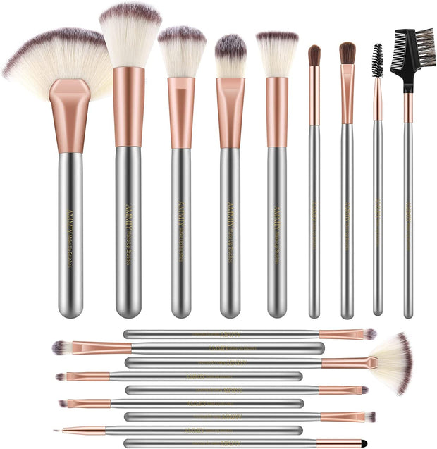 Makeup Brushes  Makeup Brushes Sets Professional 18 Pcs Make up Brushes Premium Synthetic Foundation Brushes Blending Face Powder Blush Eyeshadow Eyeliner Make up Brush Kit with PU Leather Bag