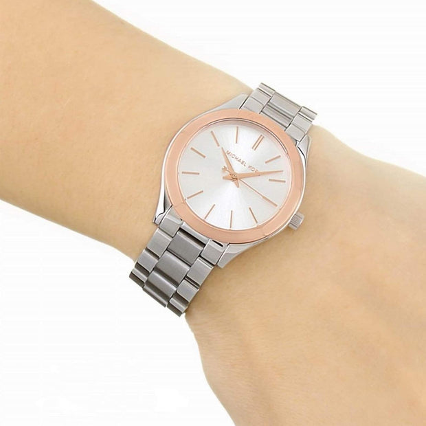 Women'S Watch Mini Slim Runway 33 Mm Case Size, Three Hand Movement, Stainless Steel Strap