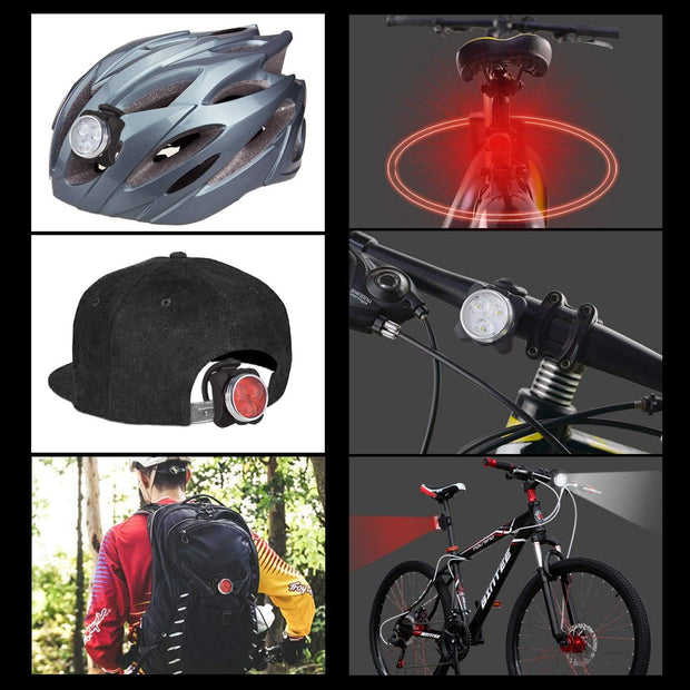 Bike Light Set, Super Bright USB Rechargeable Waterproof Mountain Road Safety & Easy Mount LED Bicycle Lights, USB Cycling Front & Rear Light