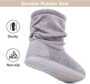 Ladies' Chenille Knit Warm Boots Slippers Soft Plush Fleece Booties Slipper Memory Foam Women Bootee Slippers House Shoes