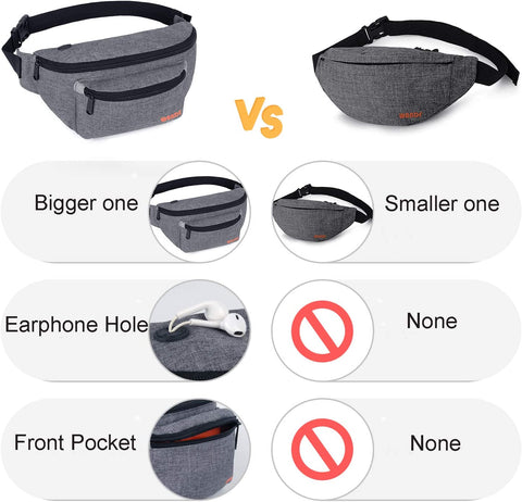 Men'S Women'S Sports Jogging Walking Waist Bag, Grey, Free Size