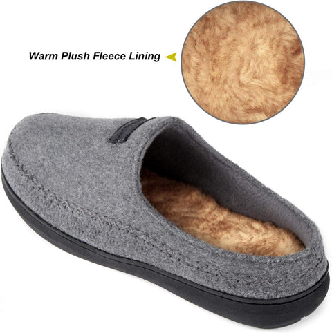 Men'S Fuzzy Warm Memory Foam Moccasin House Slippers Indoor Outdoor