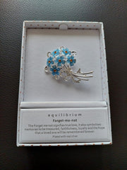 Forget Me Not Silver Plated Brooch