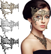 3 Pieces Mascarade Masks for Women Sexy Lace Venetian Face Mask Halloween Eye Masked for Lady Girl Maskerade Prom Carnival Mask Ball Fancy Dress Costume Accessories Masquerade Party