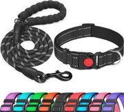 Reflective Dog Collar Padded with Soft Neoprene Breathable Adjustable Nylon Dog Collars for Small Medium Large Dogs