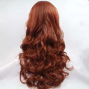 Wigs Brown Red Wigs 350# Synthetic Ginger Lace Front Wigs for Women Hair Heat Resistant Fiber Long Hair Wigs Cosplay Part