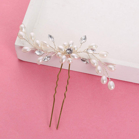 Bridal Hair Pins - 3Pcs Fashion Retro Elegant Ladies Pearl Rhinestone Hair Accessories for Wedding Bridal Jewelry Bridal Hair Accessories Headpiece Wedding Accessories (3PCS)