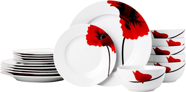 18-Piece Dinnerware Set, Service for 6, White