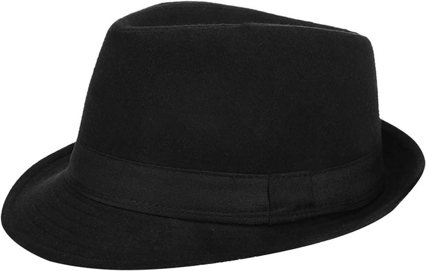 Men Fedora Trilby Hat Panama Hat Elegant Winter Bowler Hat Short Brim Jazz Cap Vintage Style Gentleman Jazz Hat Warm Autumn Winter Hat Homburg Party Hat Gangster Hat for Travel Beach Party Outdoor