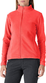 Womens Fleece Jackets Ladies Lightweight Warm Full Zip Coat Soft Outerwear Running Jacket with 4 Large Pockets