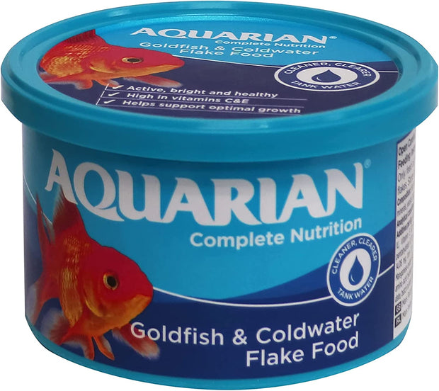 Complete Nutrition, Aquarium Goldfish Food, Flakes Also Suitable for Small Pond Fish, 200 G Container