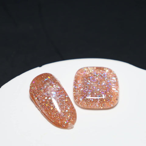 FANZEST Gel Nail Polish Led UV Gel Polish Holographic Color Sparkle Glitter Diamond Rose Gold 15Ml