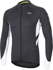 Men'S Cycling Jersey Long Sleeve Cycling Top with 3 Deep Pockets 6030