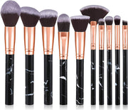 Makeup Brushes 10Pcs Marble Makeup Brush Set Foundation Powder Blush Blending Eyeshadow Brushes Sets