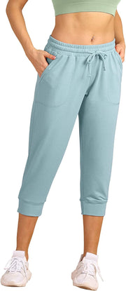 Women'S Capri Sweatpants Casual Workout Cropped Joggers Pants