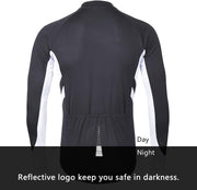 Men'S Cycling Jersey Long Sleeve Cycling Top with 3 Deep Pockets 6030