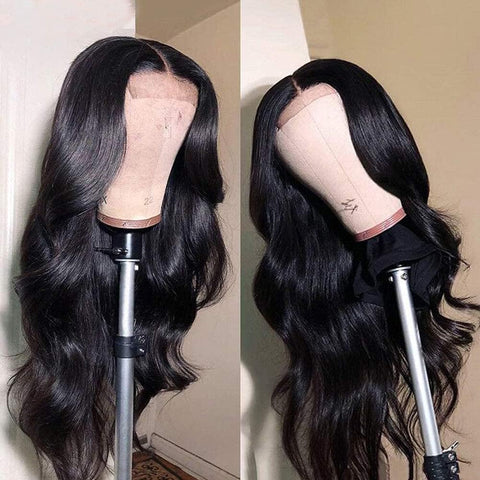 Body Wave Lace Front Wigs Human Hair Pre Plucked with Baby Hair 150% Density Glueless Brazilian Virgin 4X4 Lace Closure Human Hair Wigs for Black Women Natural Color 10 Inch