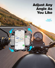 Universal Bike Phone Mount,Motorcycle Phone Holder-Sturdy and Secure,One-Hand Operation,360°Rotating,Security Lock, Compatible for All Iphone Series and Other 4.7"- 6.8" Cellphone.