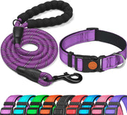 Reflective Dog Collar Padded with Soft Neoprene Breathable Adjustable Nylon Dog Collars for Small Medium Large Dogs