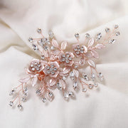 Wedding Hair Clips Fashion Elegant Ladies Rhinestone Rose Gold Hair Pins Ladies Pearl Hair Accessories Clip Wedding Bridal Headpiece Weeding Accessories