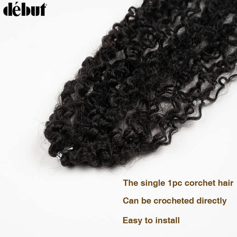 Synthetic Hair Bundles Weave Bundles 7Pcs Afro Kinky Curly 22 24 26 Inch 220G High Temperature Fiber (22 24 26, 1B)