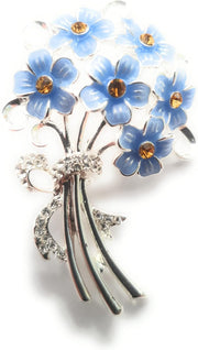 Forget Me Not Silver Plated Brooch