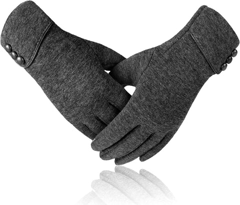 Women'S Touch Screen Gloves - Winter Warm Gloves Ladies Thermal Touchscreen Full Finger Mittens Windproof Lined Thick Warmer Gloves for Women Girls Phone Driving Gifts UK