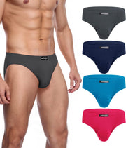 Men'S Modal Briefs Underwear Soft Microfibre Underpants No Front Silky Touch Slips Covered Waistband Multipack