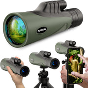 12X50 High Power Monocular Telescope with Smartphone Holder & Tripod for Adults & Kids, Waterproof FMC HD Lens & Scope for Bird Watching, Camping, Hiking, Hunting, Concert, Wildlife, Travel