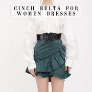 Women Wide Stretchy Cinch Belts Corset Belt Retro Chunky Buckle Belts Waist Belt Waistband for Dresses Coats