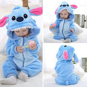 Baby Rompers Newborn Girls Boys Animals Zipper Hooded Jumpsuit Autumn Winter Flannel Clothing Unisex