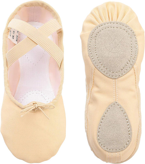 Ballet Shoes Ballet Dance Shoes Split Leather Sole Canvas Yoga Gymnastic Shoes for Girls Women Kids Children'S Adults …