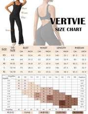 Women Flared Jumpsuit All in One Wide Leg Jumpsuit Backless Playsuits Open Back Square Neck Unitard Bodycon Romper Gym Pants