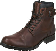 Men'S Jfwalbany Leather Brown Stone STS Biker Boots