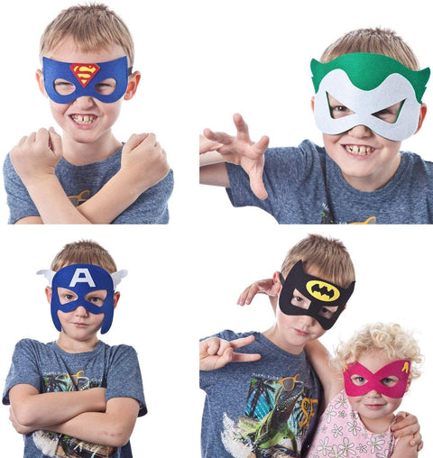 32Pcs Superhero Felt Masks, Children Masks Super Hero Party Mask Party Bag Fillers Dress up Mask for Cosplay Party Masquerade Birthdays Superhero Theme Party Favors Supplies