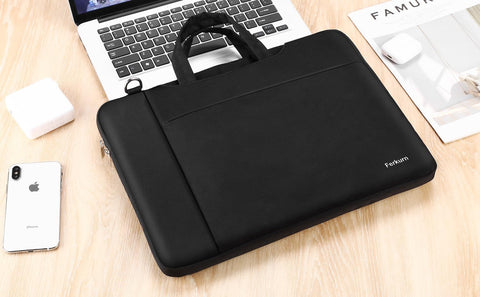 Laptop Bag Case for Women Men, Laptop Sleeve Computer Bag Briefcase with Shoulder Compatible with Macbook Pro/Air, HP Chromebook, Dell XPS, ASUS, Acer, Samsung, Black, 15 15.6 16 Inch