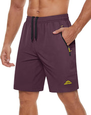 Men'S Quick-Drying Training Shorts, Running Shorts, Breathable Sports Shorts with Zip Pockets