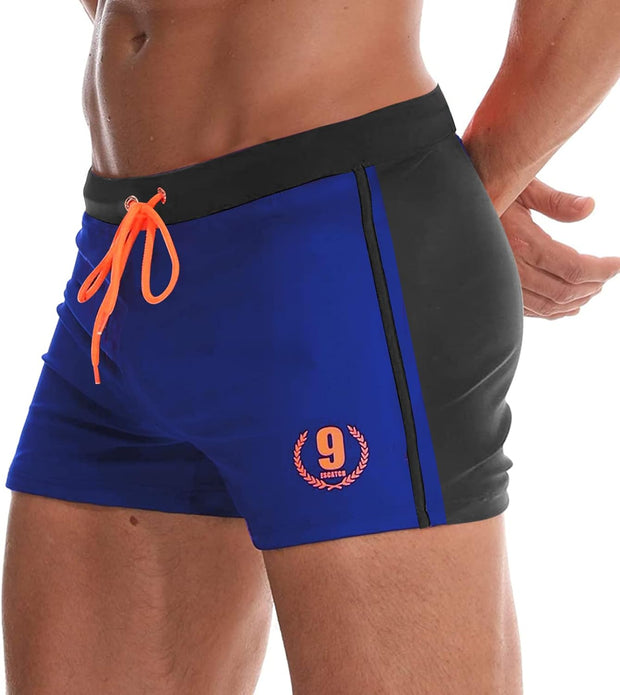 Men'S Swimming Trunks Shorts Sport Boxer Swimwear Boxers Underwear Drawstring Summer Beach Board Shorts Elastic Swimsuit Bottom