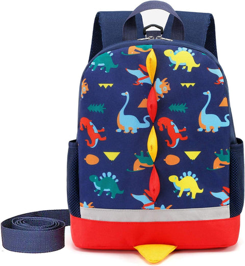 Dinosaur Kids Backpack Rucksack Bag Boys for Toddler with Reins Kindergarten Nursery Backpack Navy