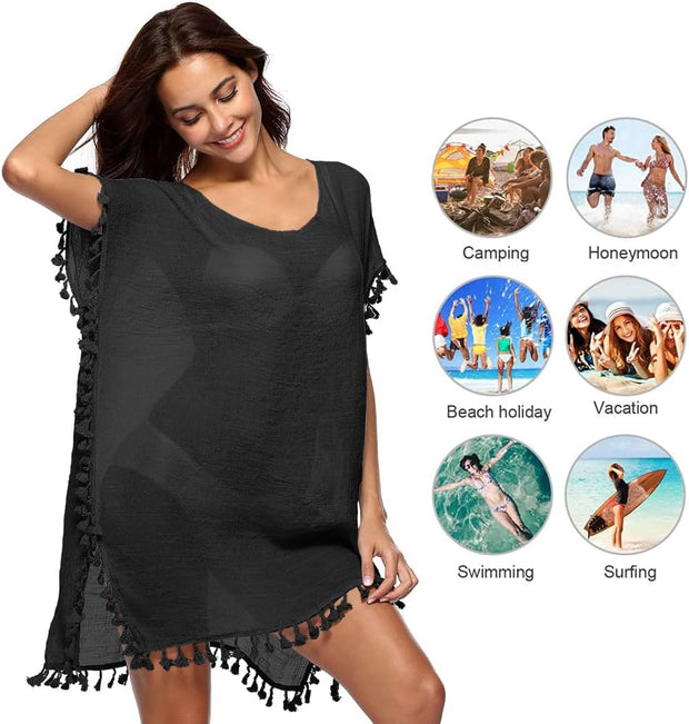 Women Beach Dress Bikini Cover Ups Beachwear Swimsuit Cover up Beach Summer Casual Swimwear for Women Boho Beach Dress Bathing Suit Sarong