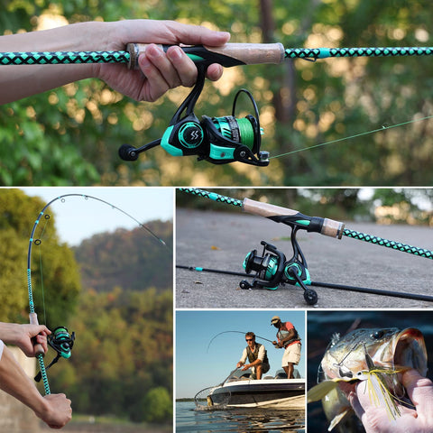 Spinning Rod and Fishing Reel Combo,Fast Action 2 Section Fishing Pole with Spinning Reel for Saltwater and Freshwater