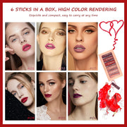 Lipstick Makeup Set,Matte Lipstick Lasting Beauty Lips, Intense Pigments,Waterproof Long Lasting Lip Makeup Kit Makeup Gift Set (6 Colors) - Gifts for Women